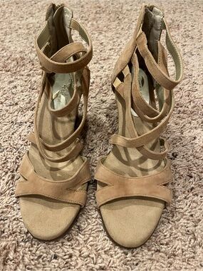 Aerosoles Heelrest Tan Strappy Wedge Sandals
